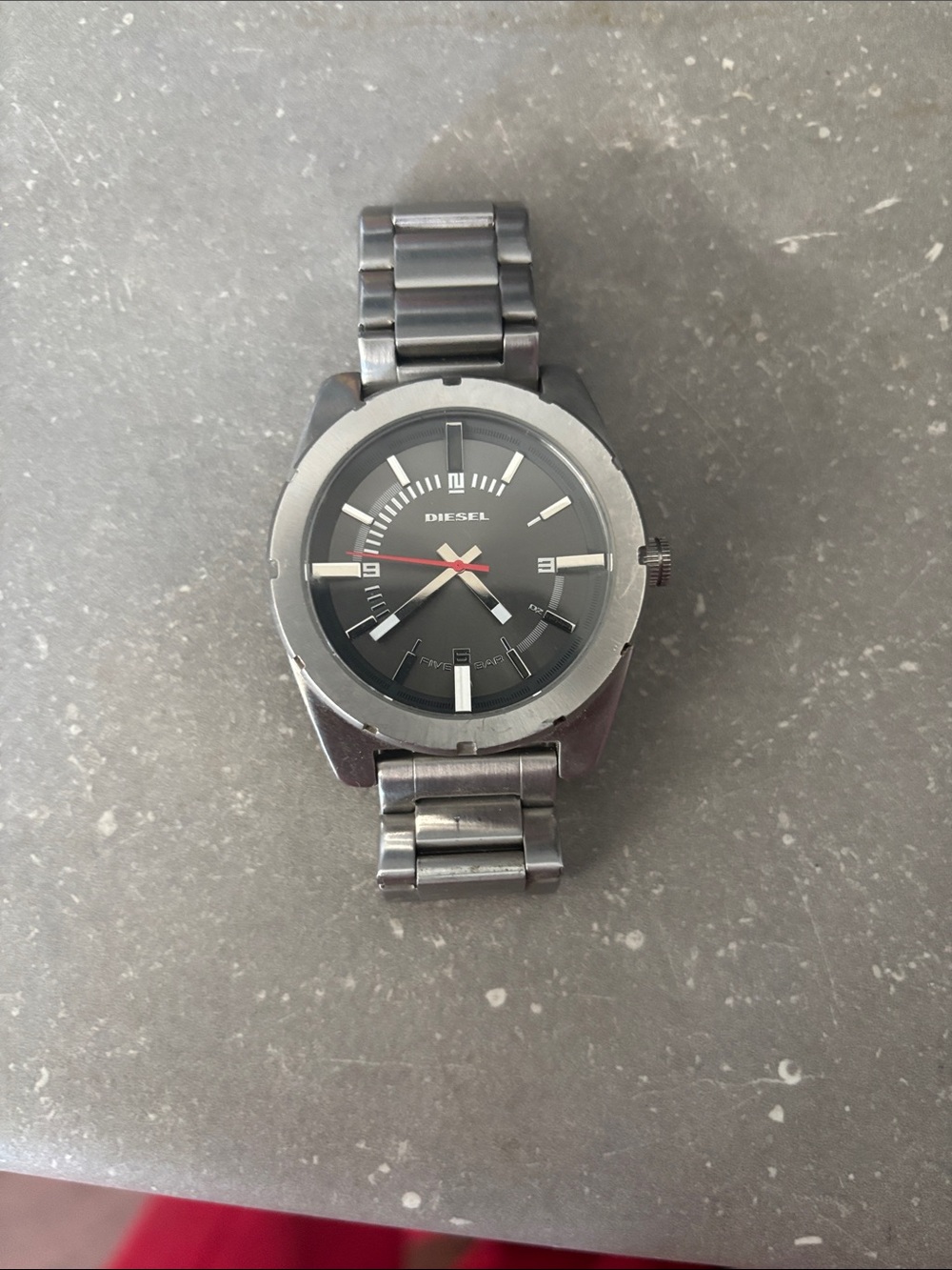 Diesel Black and Silver Stainless Steel Bracelet Watch -almost new